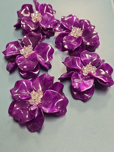 Acrylic flower charm - acrylic,