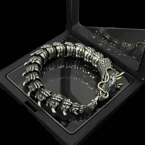 Bracciale uomo argento drago