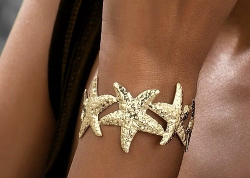 Starfish bangle bracelet - starfish,