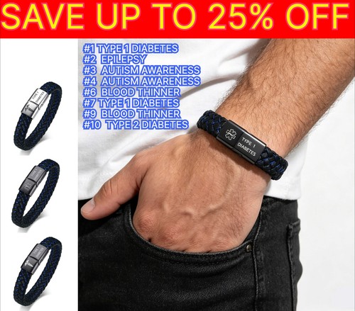 Bracciale pelle allarme - bracciale, id