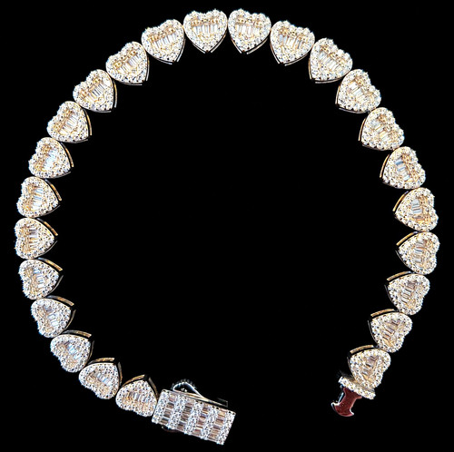 Bracciale tennis cuore argento